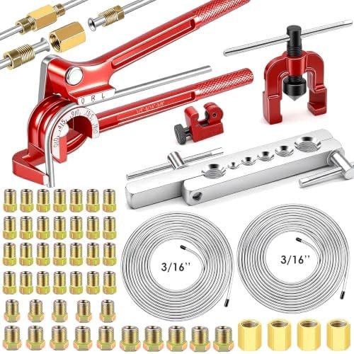 55Pack 3/16 Inch+3/16 Inch Brake line kit Include 25 FT Zinc-Plated Brake Lines 55Pack 3/16 Inch+3/16 Inch Brake line kit Include 25 FT Zinc-Plated Brake Lines