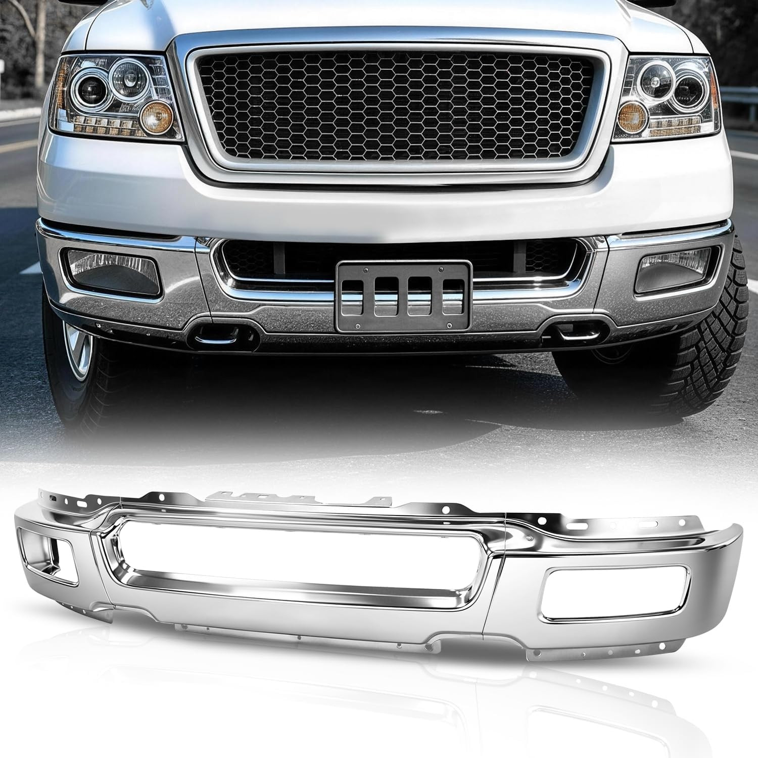 Front Bumper Face Bar for 2004 2005 2006 Ford F-150 FO1002390