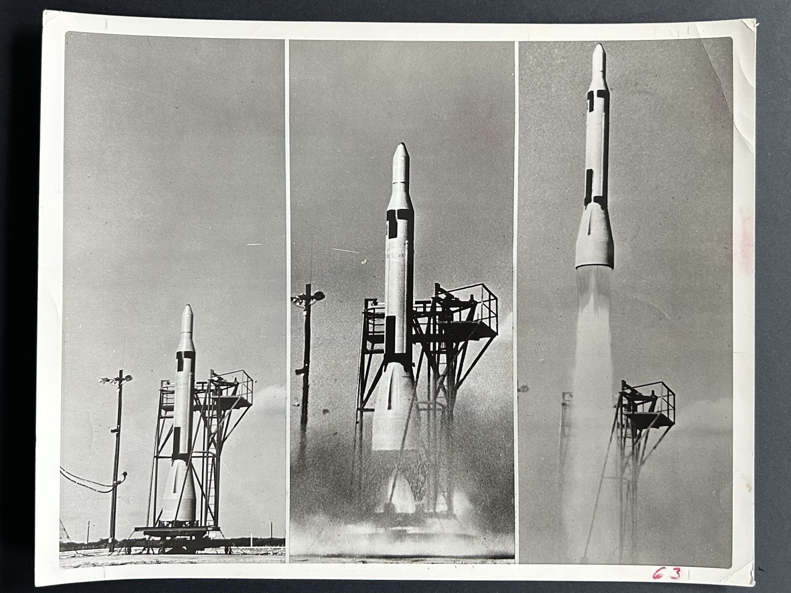 1958-1959 United States Navy Polaris Test Vehicle Missile Press Photo