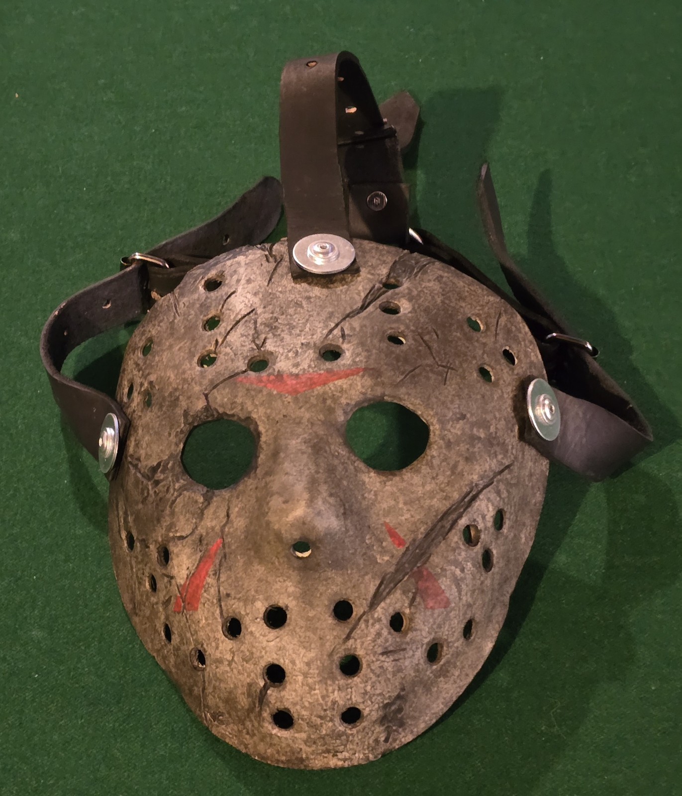 Friday the 13th Freddy Vs Jason Voorhees Hockey Mask Resin With Leather Straps 