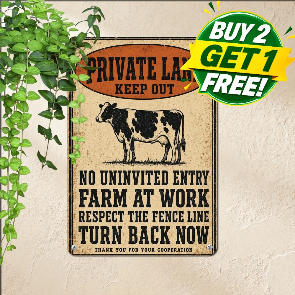 Caution Farm Cow Trespassing Sign Metal Tin Sign Vintage Lawn Decor Plaque