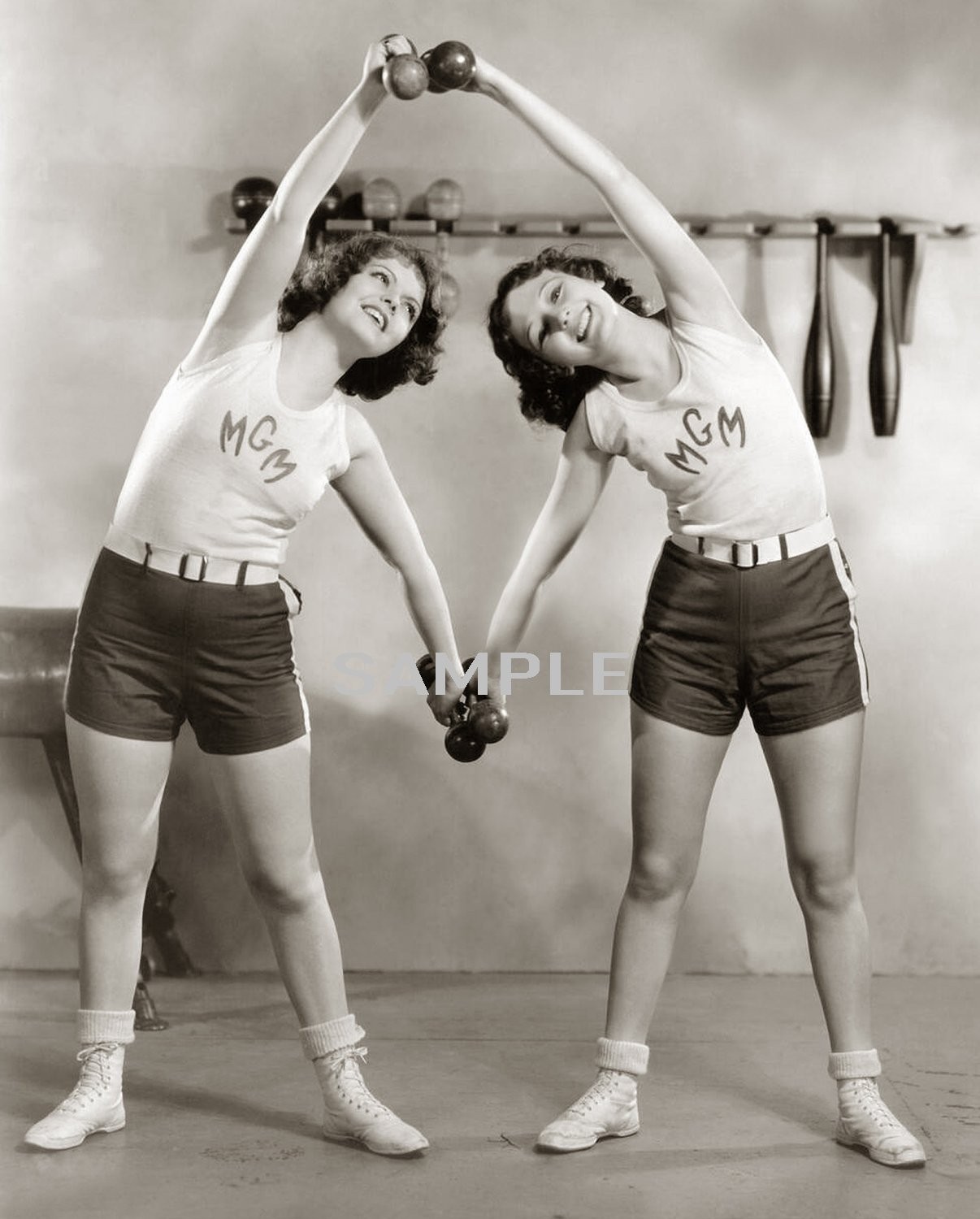 1931 SALLY STARR and DOROTHY JORDAN Sexy Leggy Exercise PHOTO  (237-M-3)
