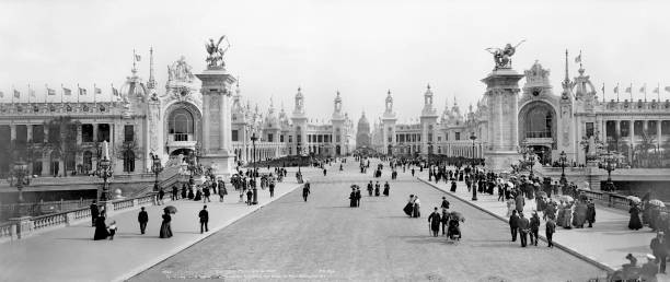 World Fair in Paris Panorama from the pont Alexandre III Old Photo