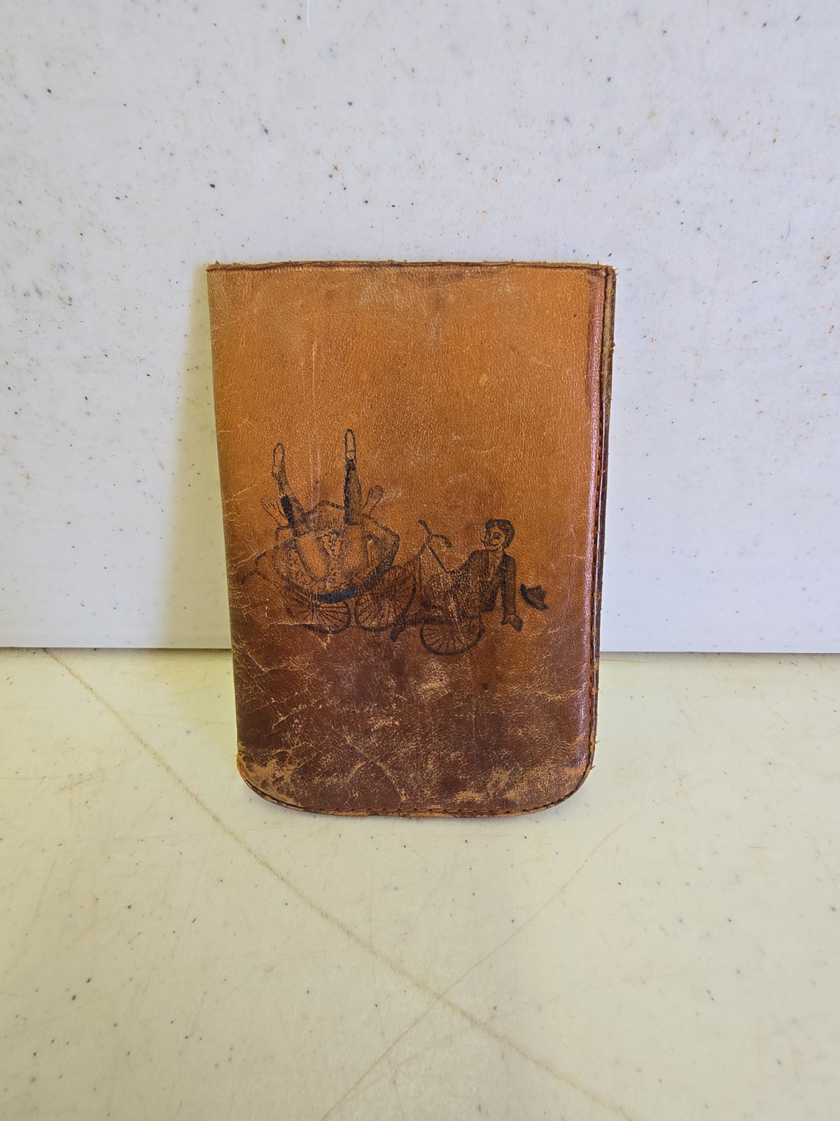 Antique Paul Jones Berdan &co 10C Cigar Advertising Leather Case Bicycle Graphic Antique Paul Jones Berdan &co 10C Cigar Advertising Leather Case Bicycle Graphic