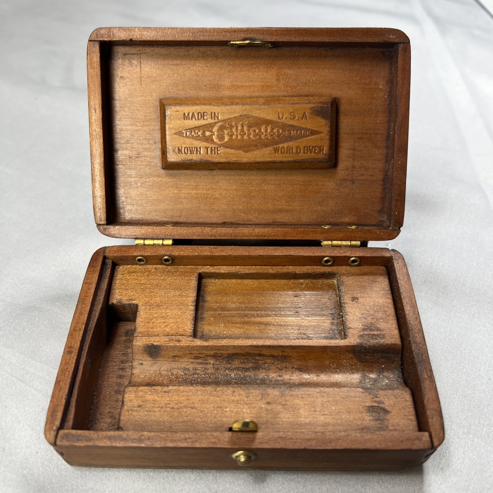 Vintage 1920s Gillette Richwood Gumwood Safety Razor Case Empty 100% Original