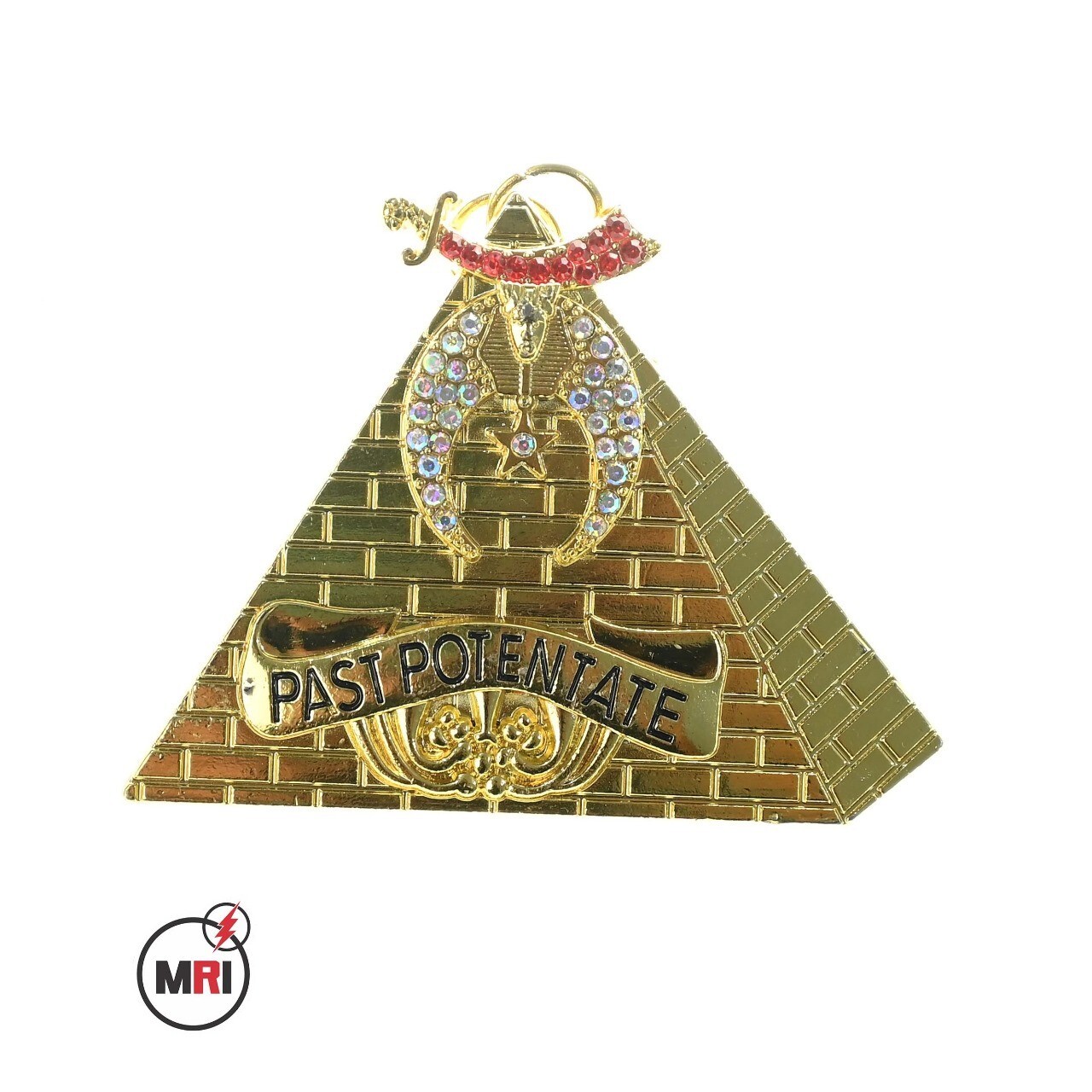 MASONIC SHRINER PAST POTENTATE JEWEL WITH RHINESTONES