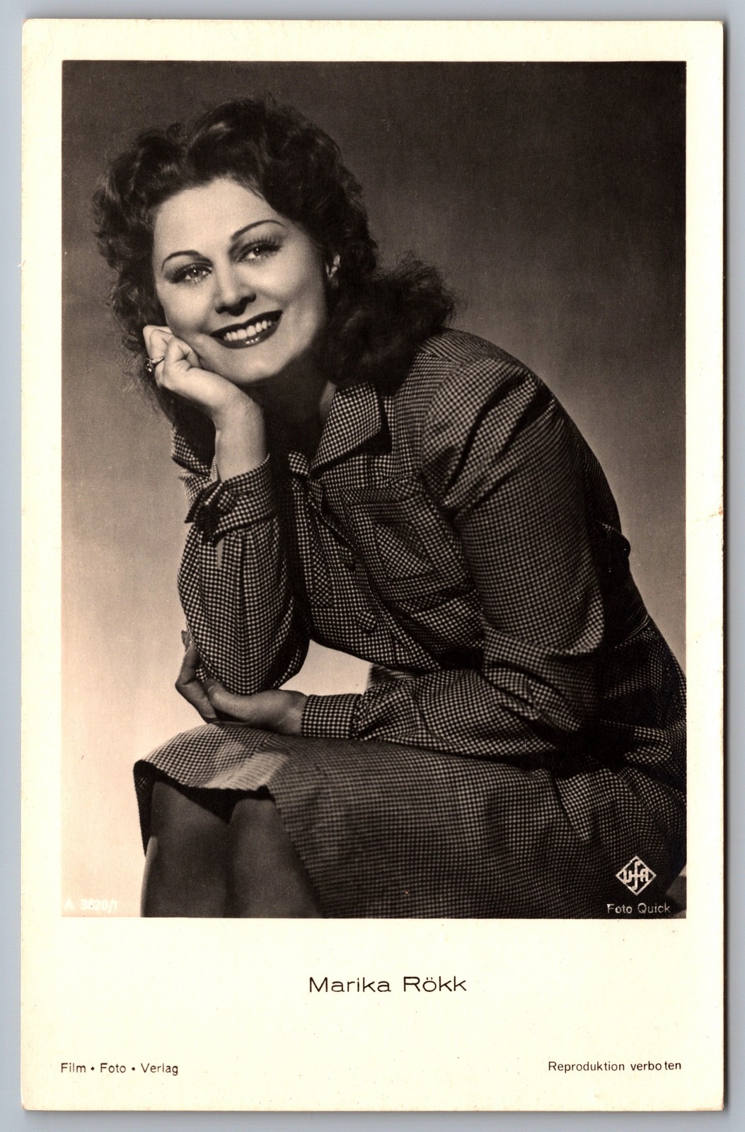 Marika Rokk Hungarian German Film Actress UFA Studio Portrait RPPC Postcard