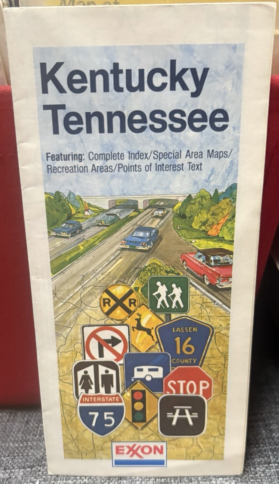 Vintage Road Map Of Tennessee And Kentucky By Exxon