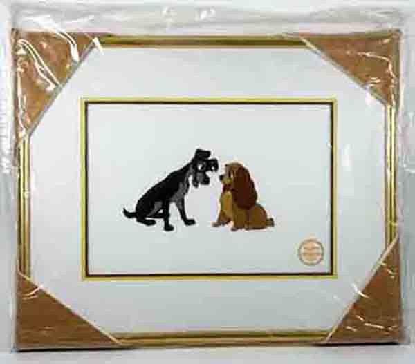 Disney Framed Lady and the Tramp Sericel, Limited Edition w/Certificate Disney Framed Lady and the Tramp Sericel, Limited Edition w/Certificate