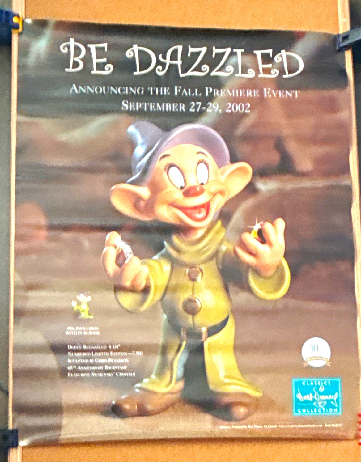 Walt Disney Be Dazzled Fall Premiere Event Dopey Poster/Print 2002 - Disney