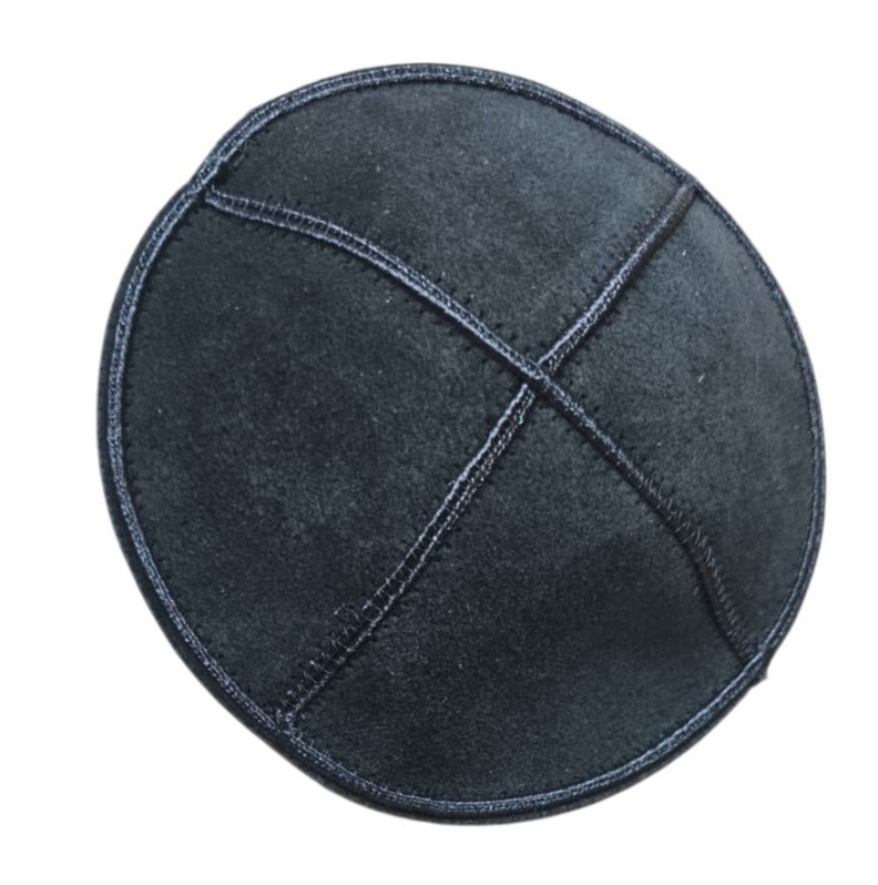 Elegant Black Suede Felt Kippah Yarmulke– Classic Four-Panel Design 5\