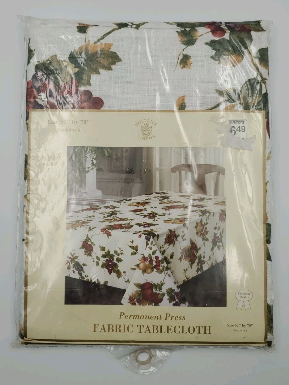 Vintage Sultan\'s Linens Fabric Tablecloth 52\