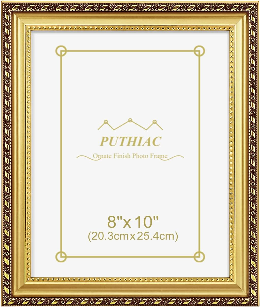 8X10 Gold Picture Frame, Vintage Ornate Decorative Photo Frame