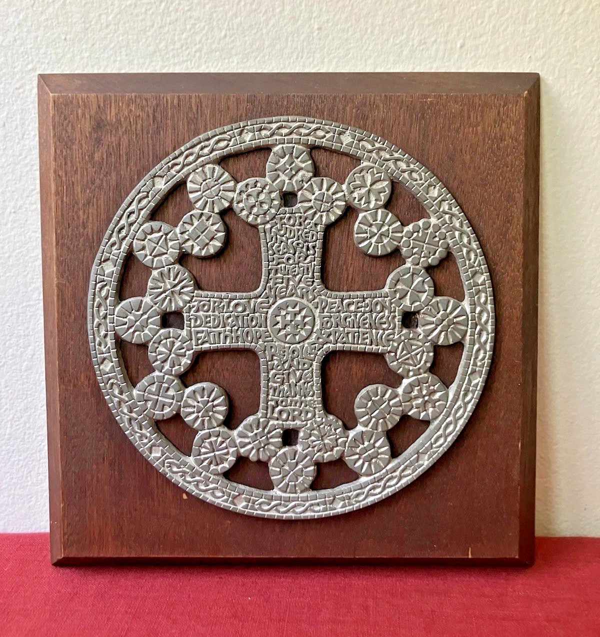Vintage 1968 Terra Sancta Guild Blessing Prayer Plaque Christian Wall Art