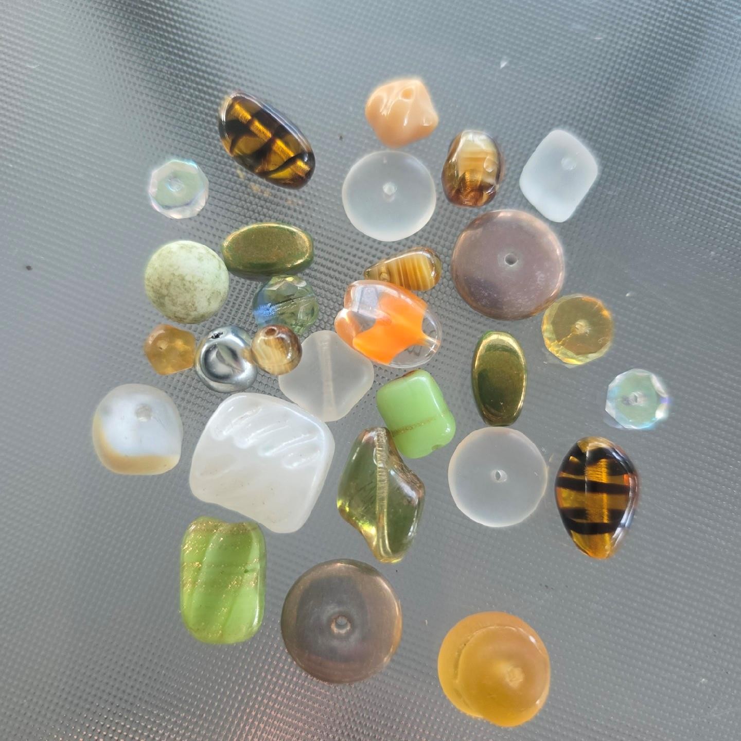 28pc lot of Vintage Czech German Glass Beads | Mix of Styles Colors  DIY Jewelry
