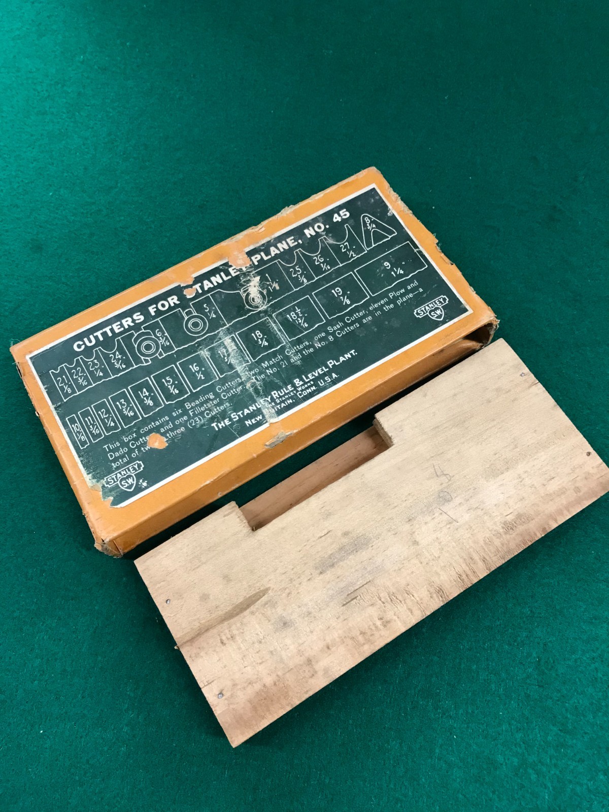Orig. STANLEY Plane Parts - No. 45 Comb. Plane - Sweetheart Two Row Cutter Box