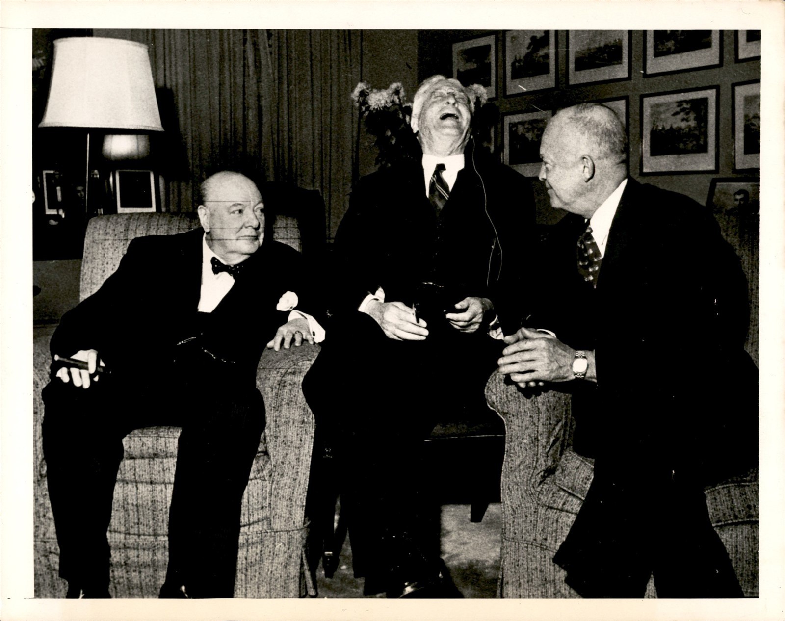 GA277 1953 Wire Photo WINSTON CHURCHILL PRESIDENT EISENHOWER BERNARD BARUCH