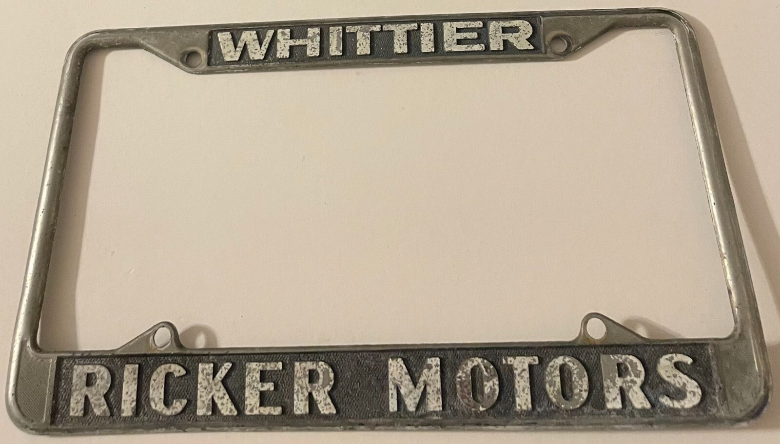 Ricker Motors Dealership License Plate Frame Whittier Packard Crosley Studebaker