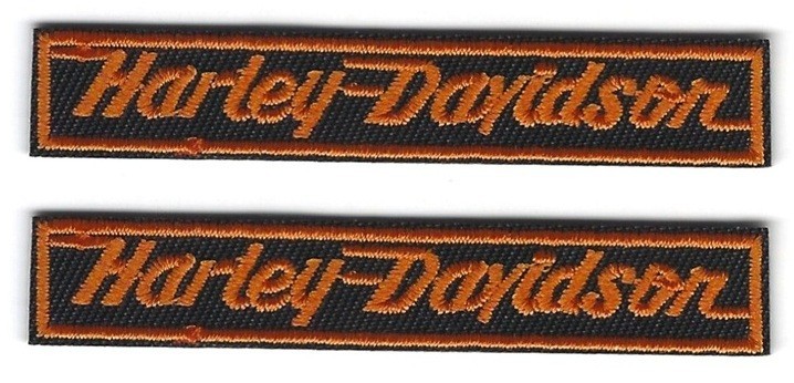 Set of 2 Harley Davidson Motorcycles Script Iron On Patch 3