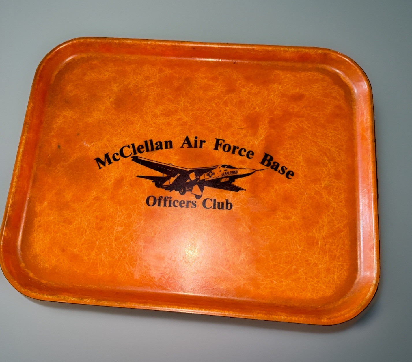 Vintage SiLite Fiberglass Serving Tray  McClellan Air Force Base Officers Club
