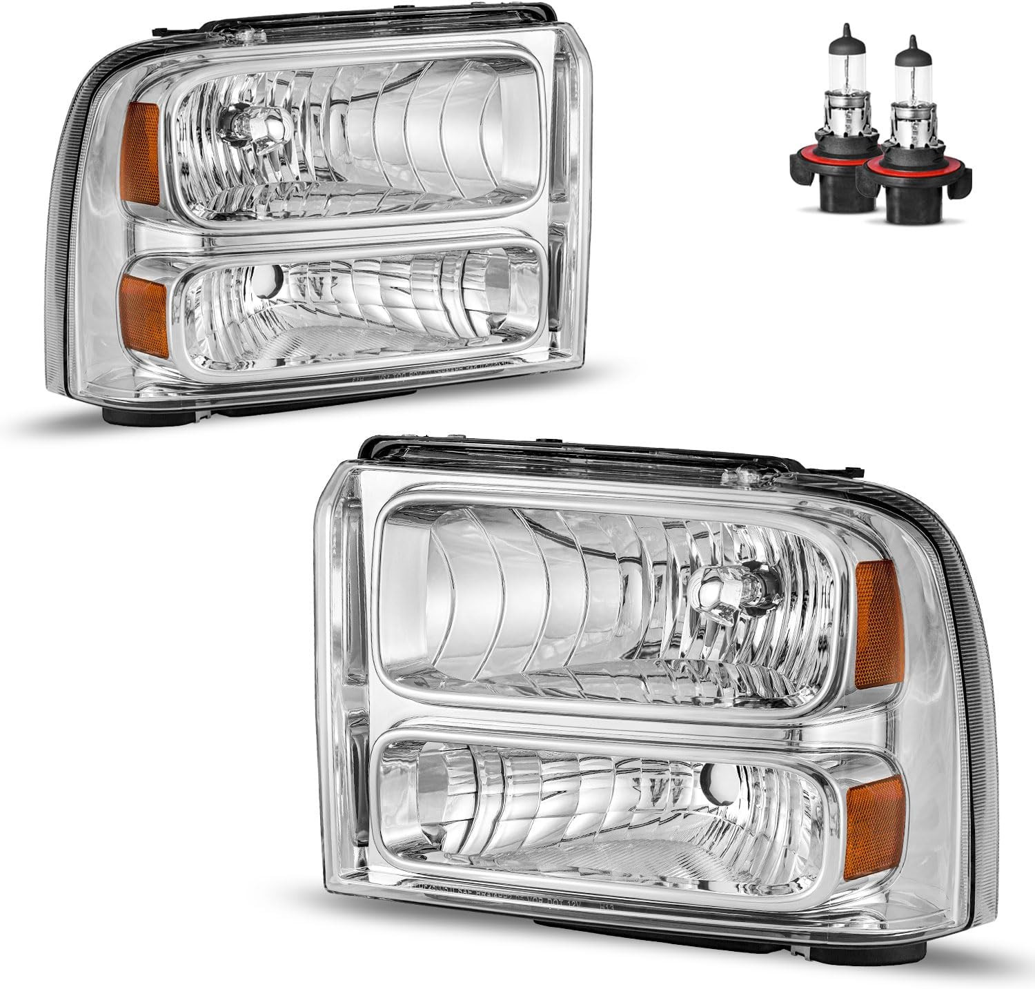 Headlights Assembly for 2005-2007 Ford F250 F350 F450 F550 Super Duty Headlamp R