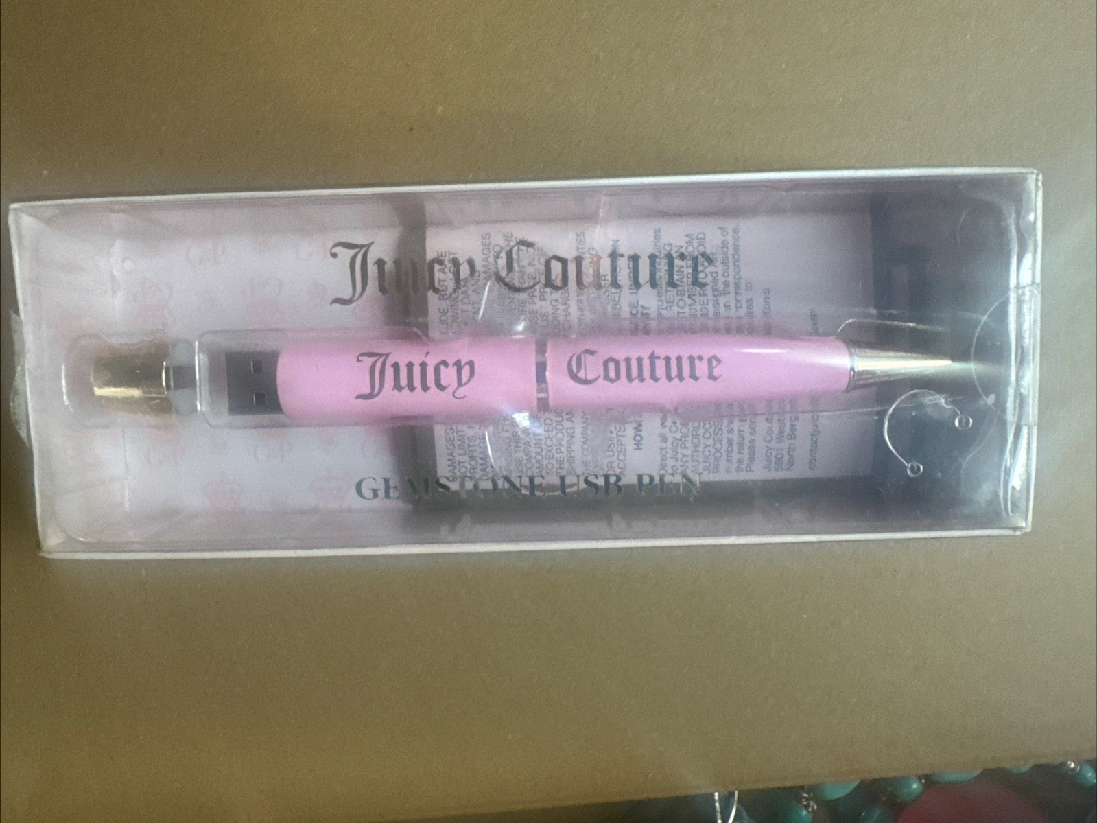 Rare Retro Juicy Couture USB Silver Crystal Pen New In Box Rare Retro Juicy Couture USB Silver Crystal Pen New In Box