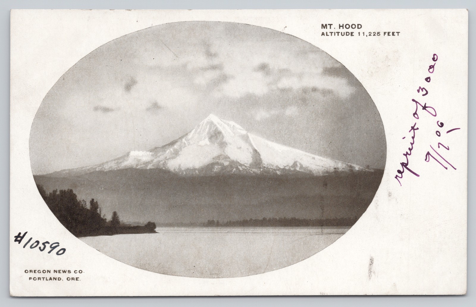 Mt Hood Oregon Mountain Oregon News Co Portland Antique Postcard Mt Hood Oregon Mountain Oregon News Co Portland Antique Postcard
