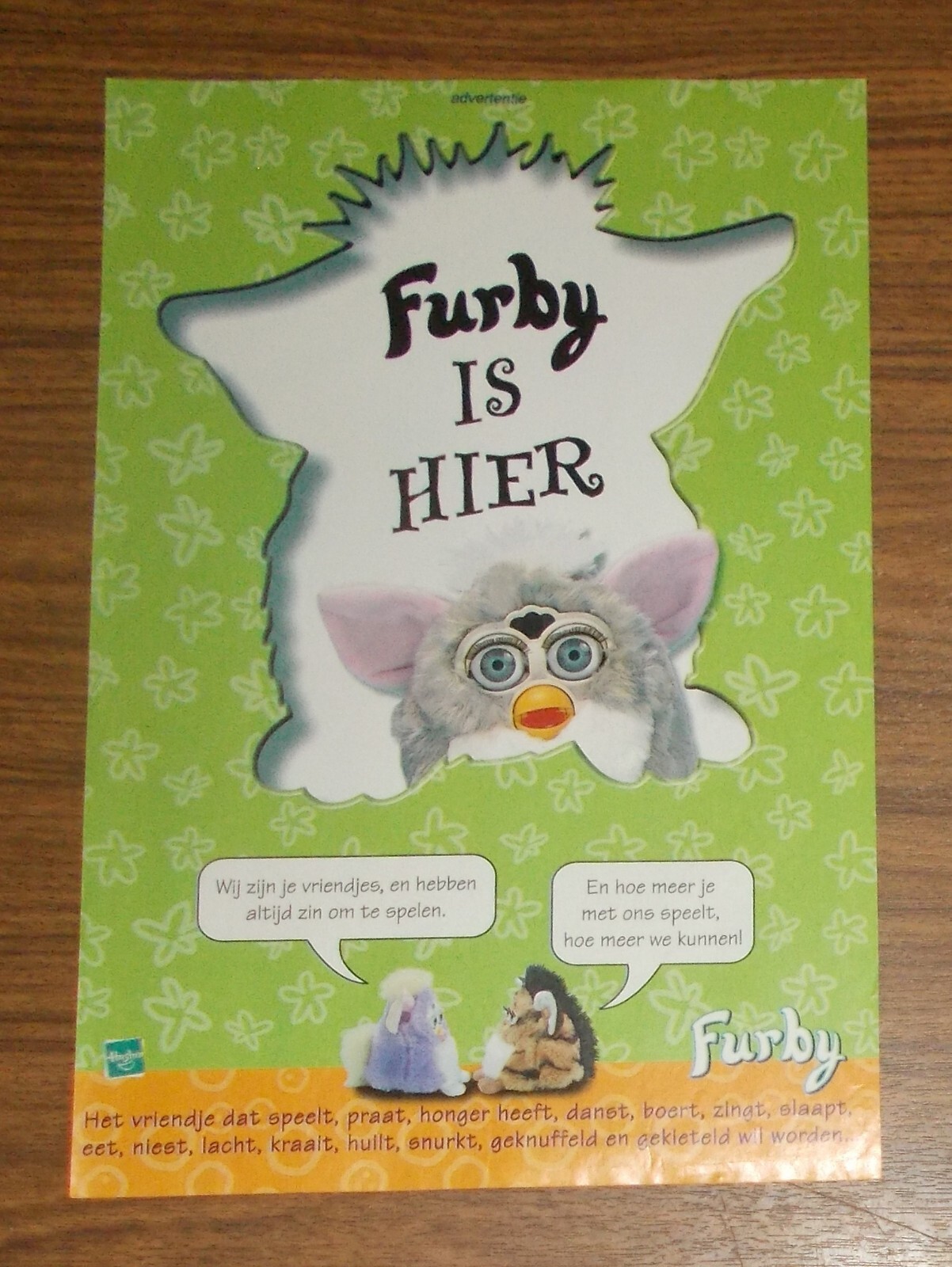 Rare Advertising Vintage Hasbro FURBY - Furby Is Here 1999
