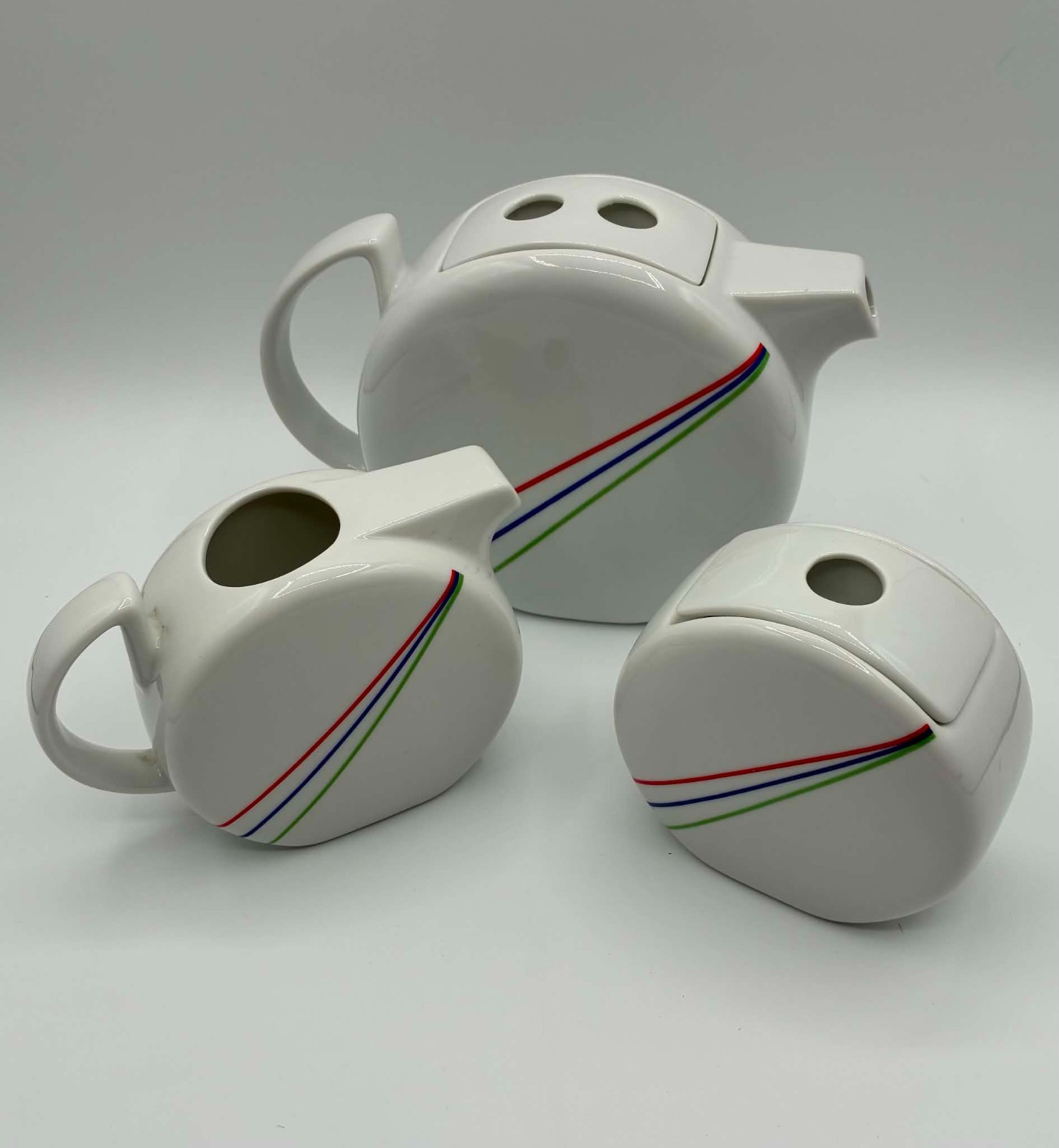 Rare MCM Toscany Collection JAPAN Teapot Tea Set Sugar Creamer Art Deco