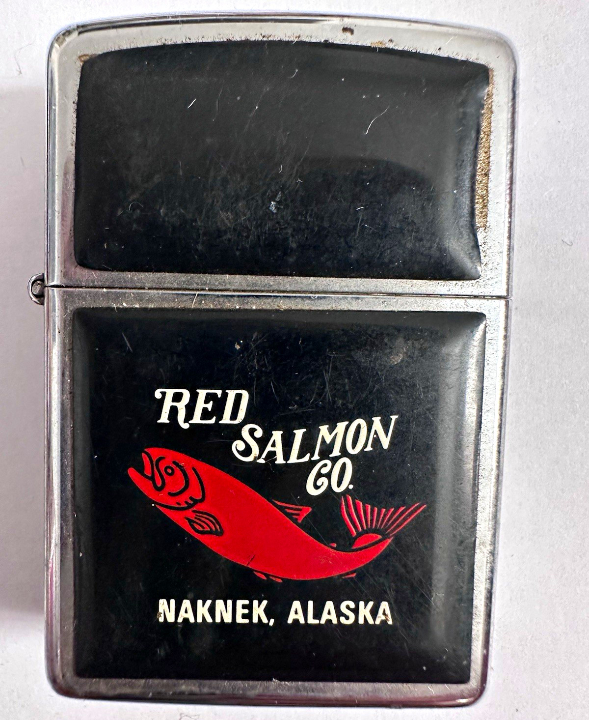 Zippo Red Salmon Co. Naknek, Alaska Advertising Design Cigarette Lighter