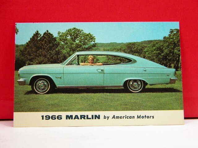 Vintage 1966 RAMBLER MARLIN POSTCARD