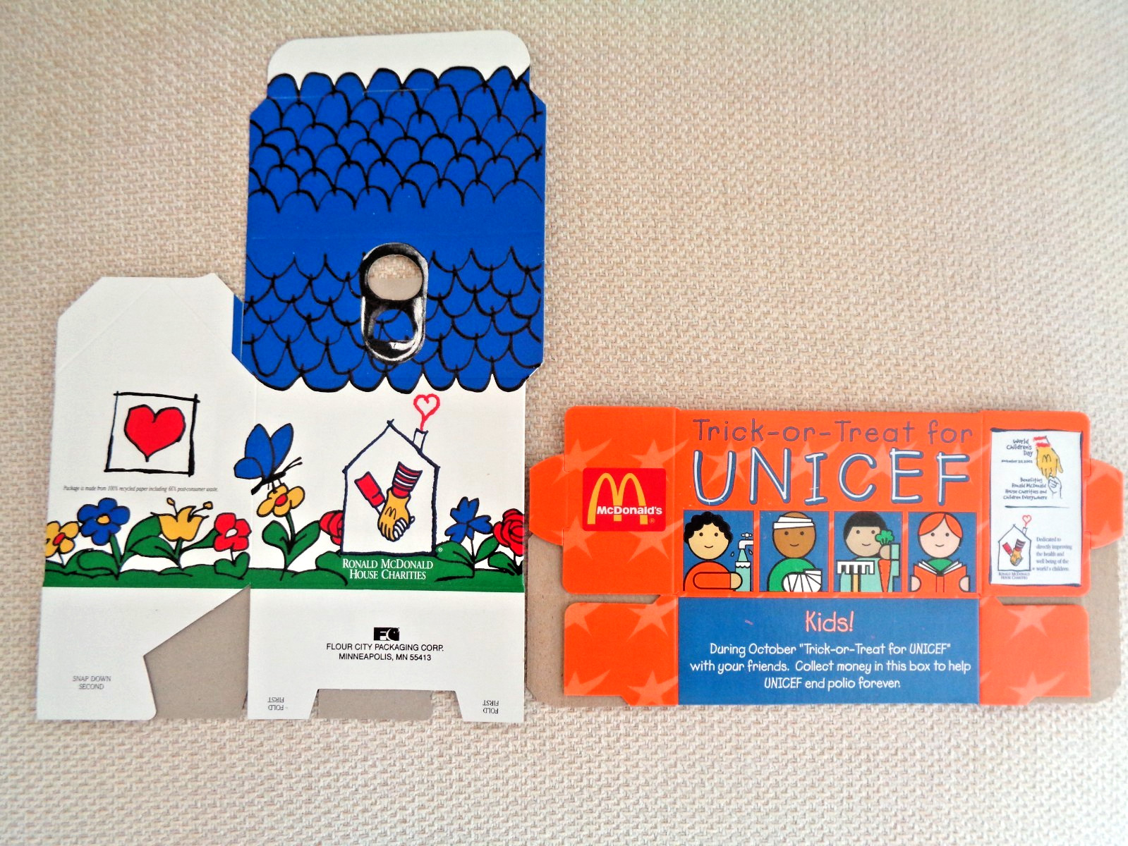 McDonald\'s UNICEF & Ronald McDonald House Collection Boxes