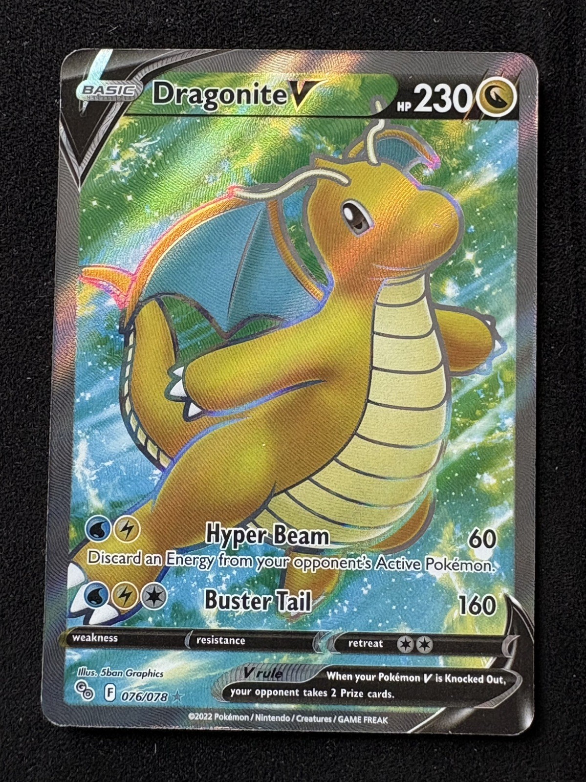 Pokémon TCG Dragonite v Full Art Card Pokemon Go 076/078