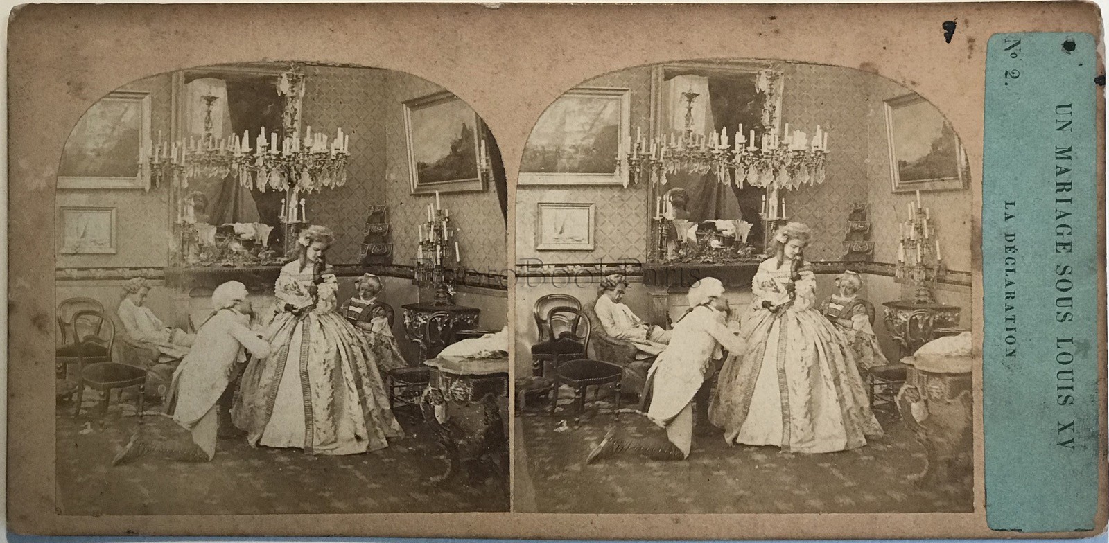 A Wedding Under Louis XV The Declaration Stereo Vintage Albumen Photo 1859