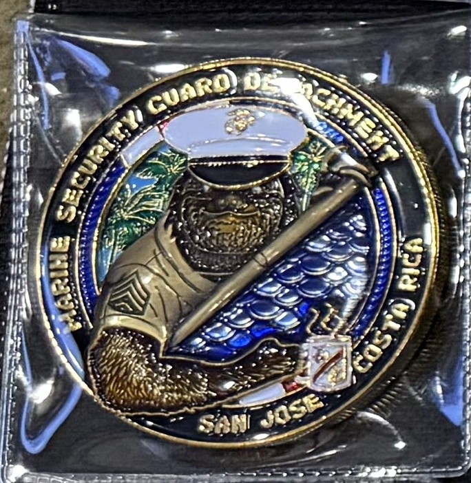 Marine Security Guard Detachment MSG Challenge Coin San Jose Costa Rica