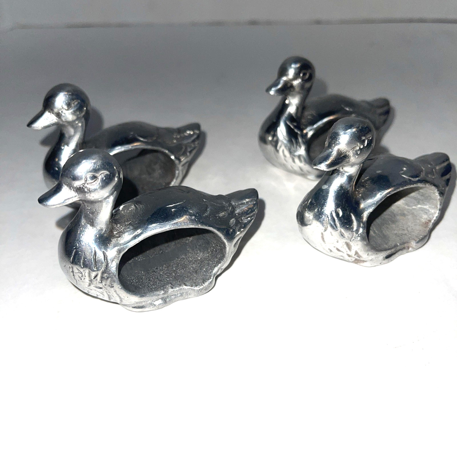 Metal Duck Napkin Ring Set of 4