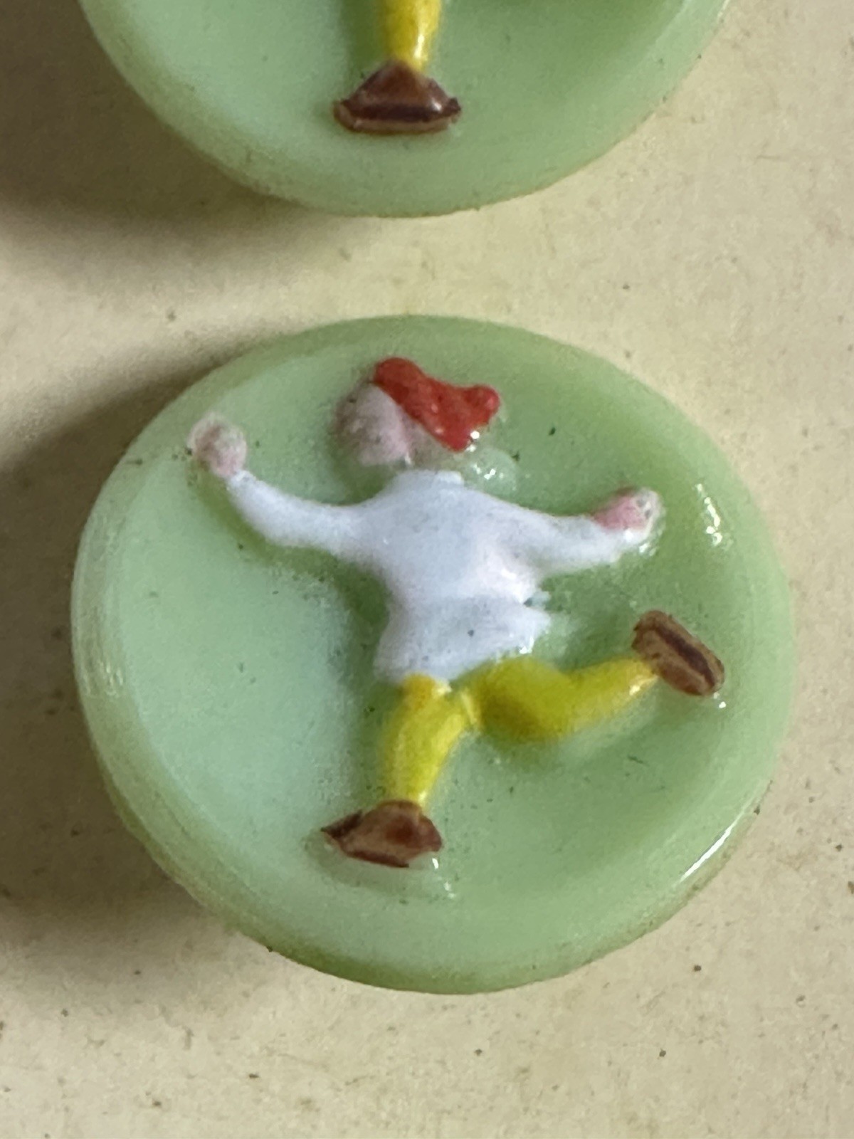 Vintage 1950s Schwanda West Germany Glass Clown Kiddie Buttons Card 4 NOS