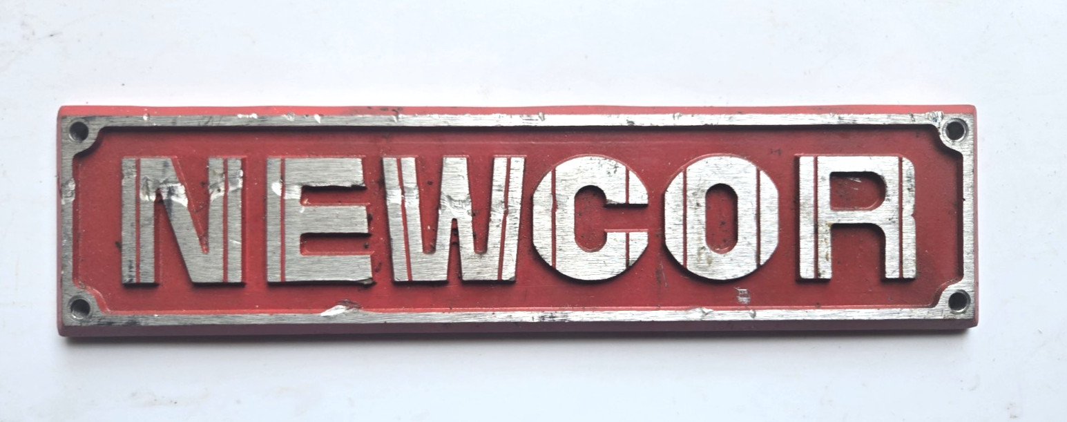 Vintage NEWCOR Industrial Machine Nameplate Sign Cast Heavy Red Michigan - 13\