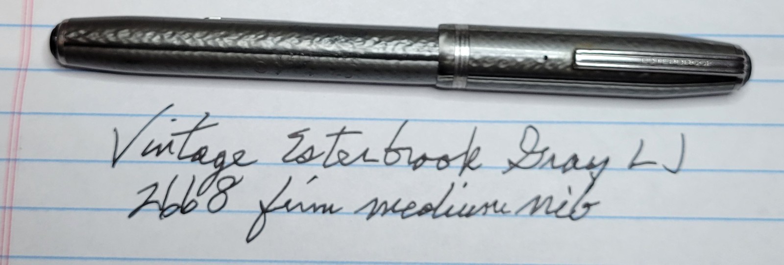 Vintage Esterbrook LJ Gray Fountain Pen 2668 Firm Medium Nib 1950s