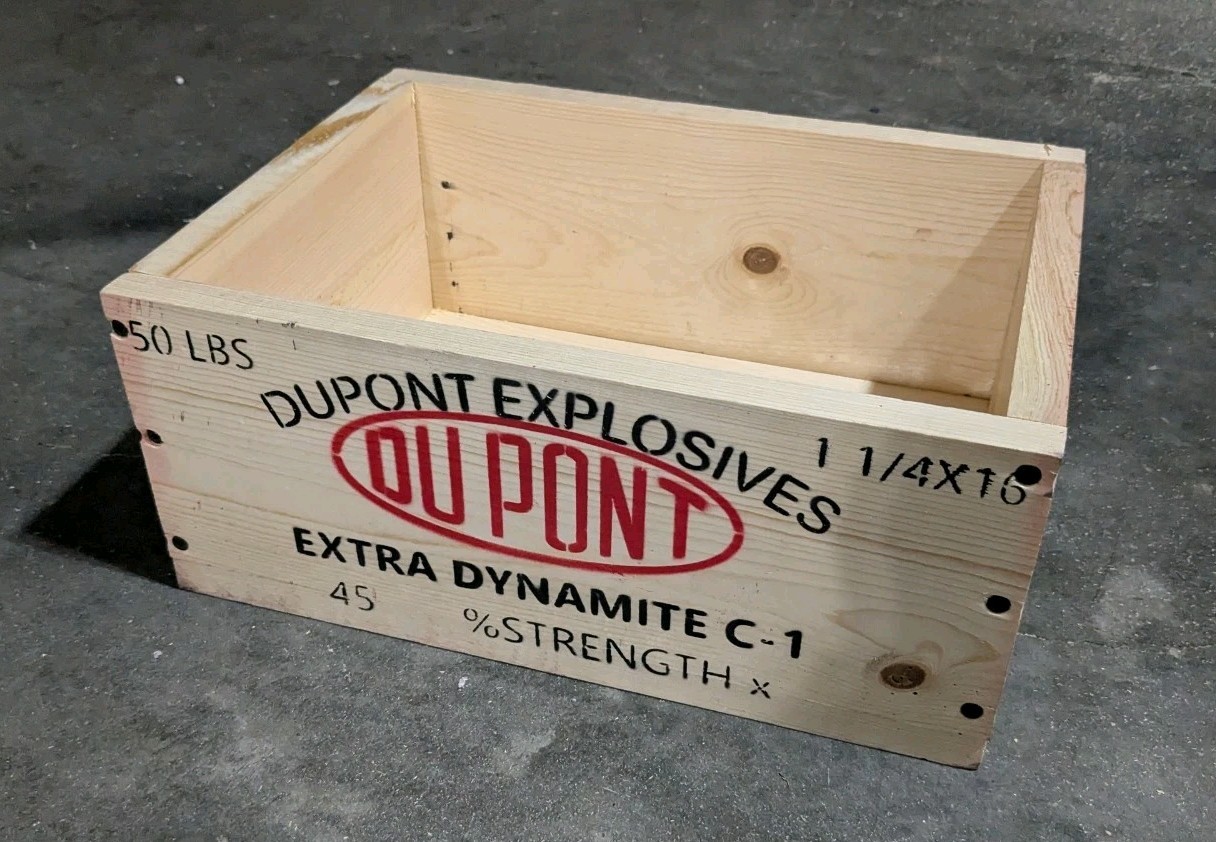 Vintage Dupont Dynamite Crate Hand made Replica -  For Man-cave, Decor & Storage