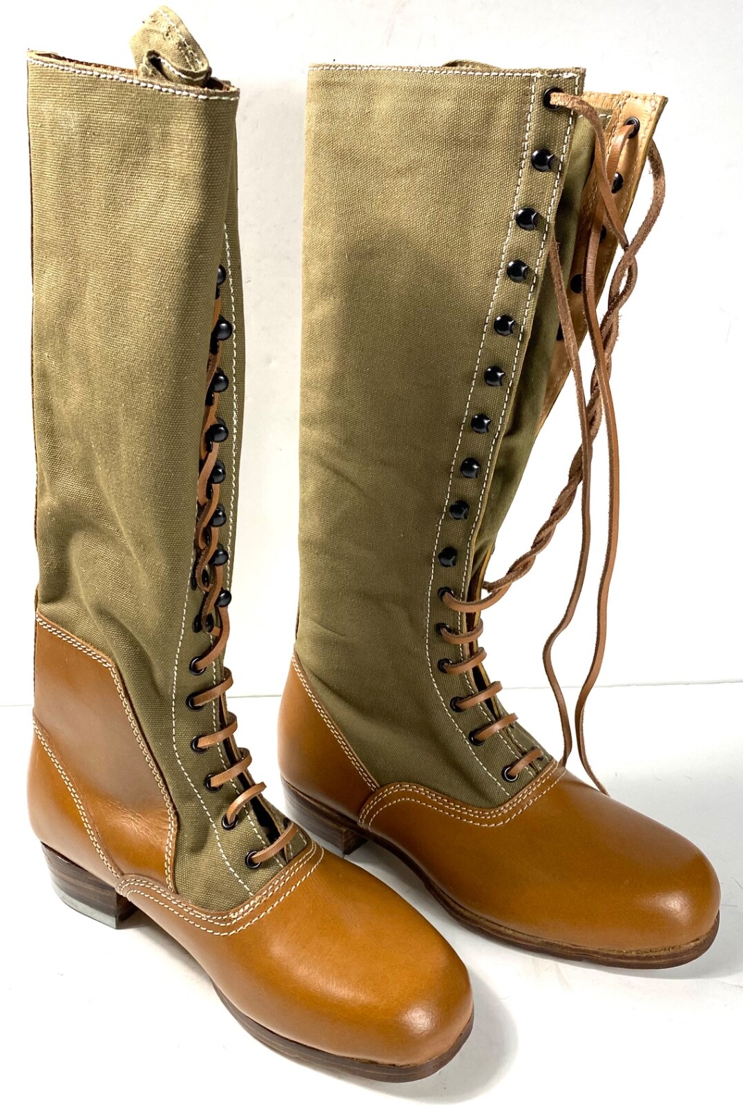 WWII GERMAN M31 AFRIKA KORP DESERT COMBAT FIELD LEATHER WEB KNEE BOOTS-SIZE 13 WWII GERMAN M31 AFRIKA KORP DESERT COMBAT FIELD LEATHER WEB KNEE BOOTS-SIZE 13