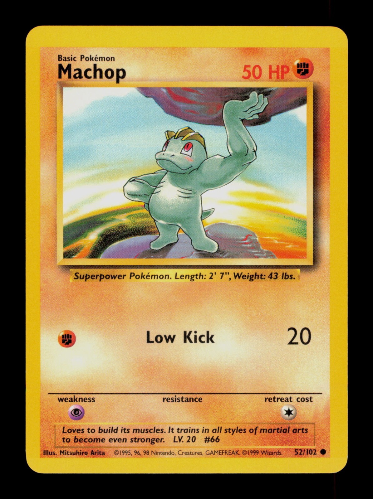 Machop 52/102 Pokemon Base Set Trading Card TCG Machop 52/102 Pokemon Base Set Trading Card TCG