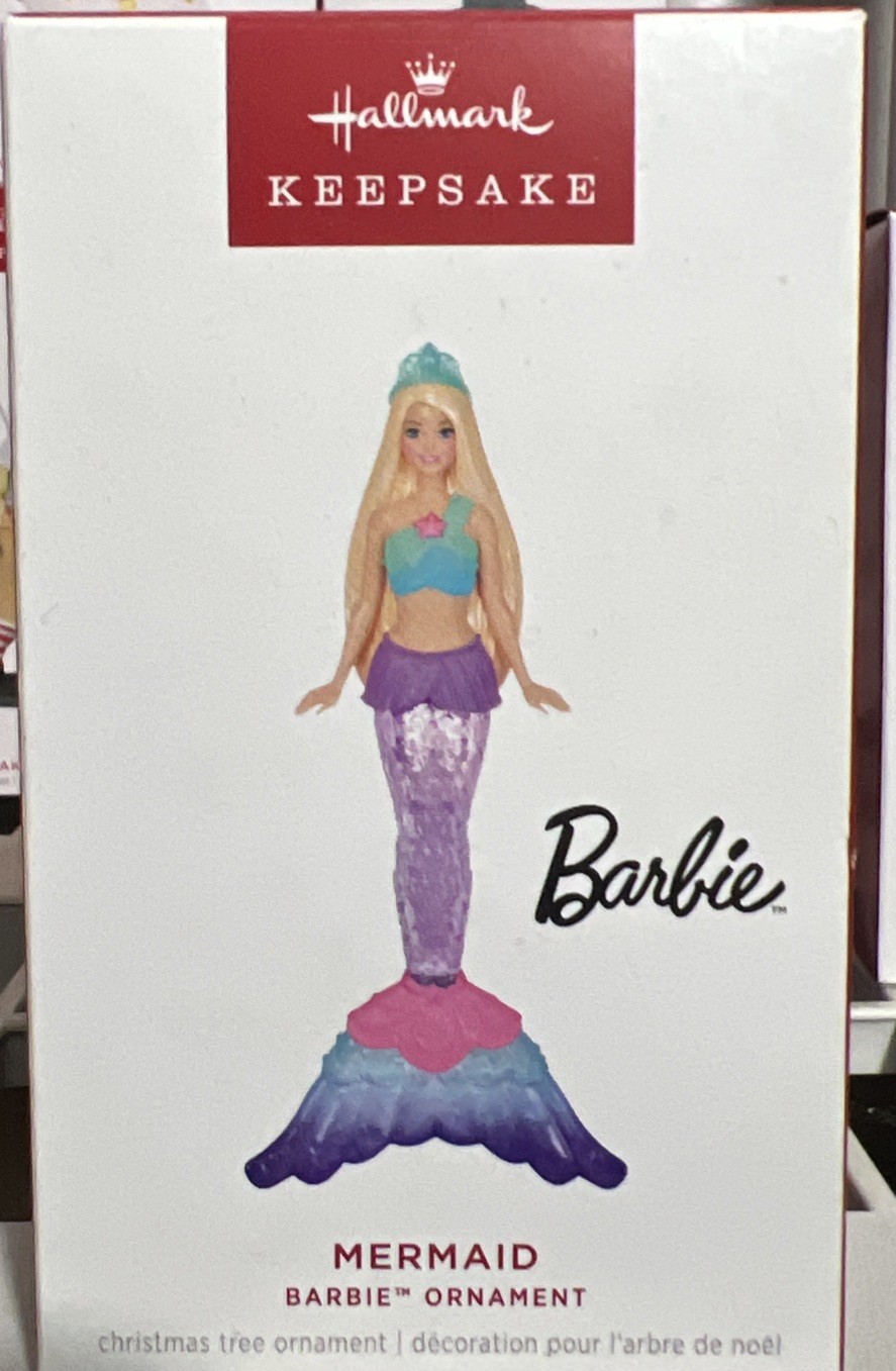 Hallmark 2024 Keepsake Barbie Mermaid doll with Light Up, Christmas Ornament