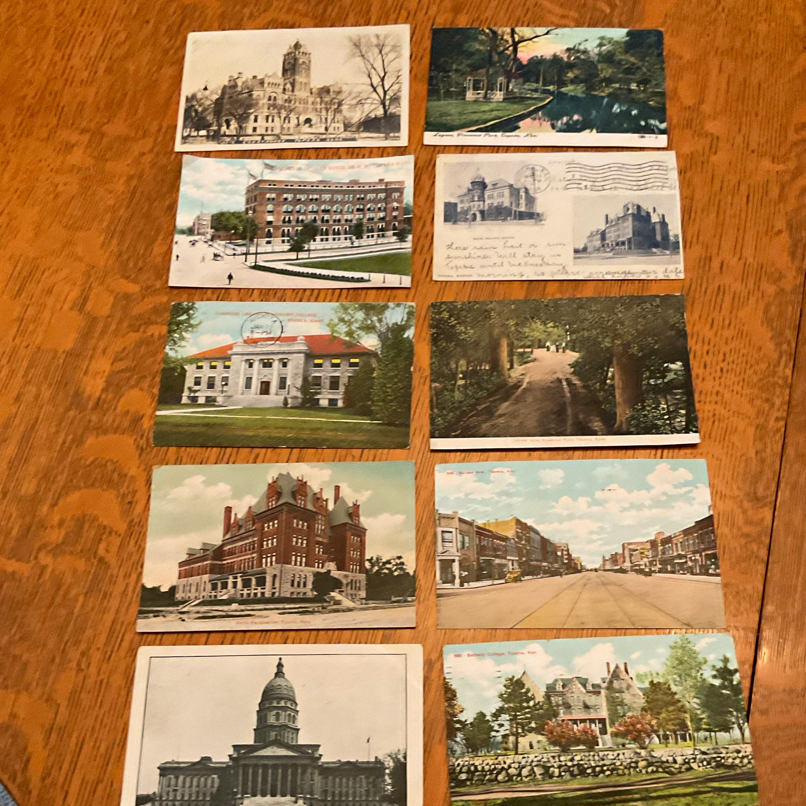 Vintage Topeka Kansas Postcard Lot of 10 Posted Divided Back Lithograph 5.5\