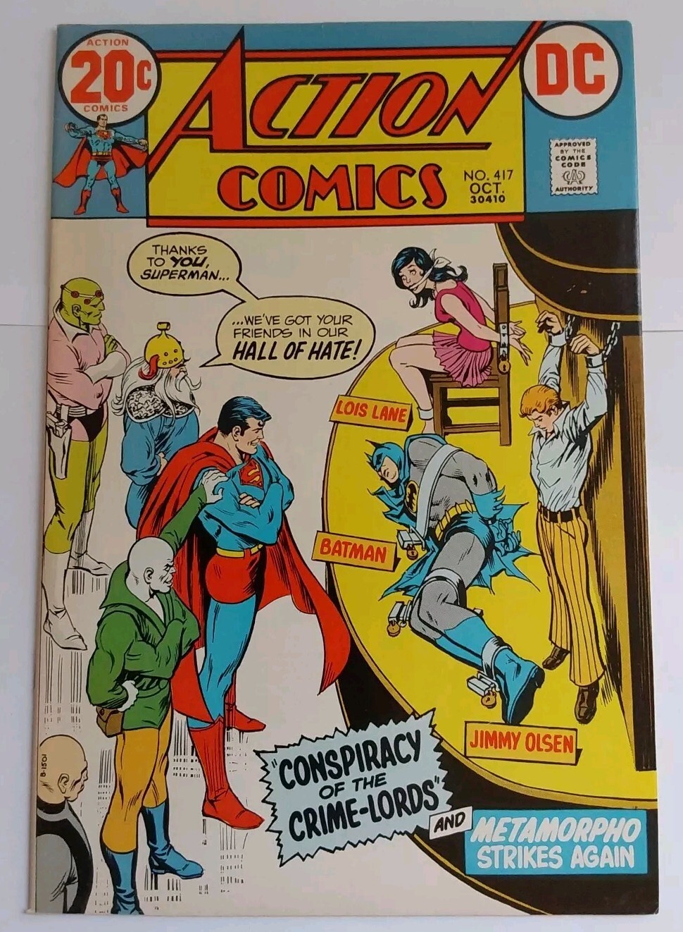 1972 D.C. Comics Action Comics Superman & Batman-Vivid Red & Yellow Colors NM 1972 D.C. Comics Action Comics Superman & Batman-Vivid Red & Yellow Colors NM