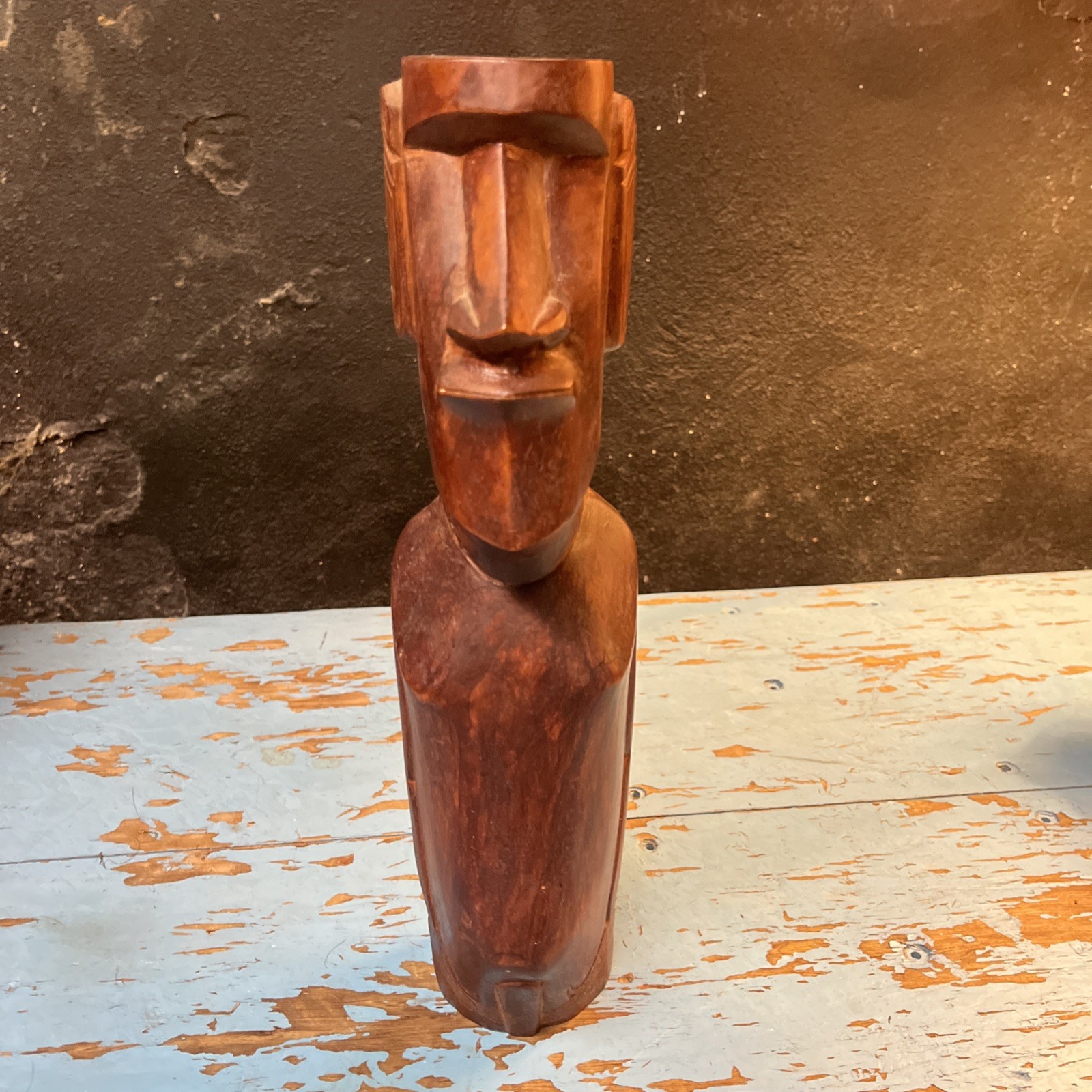 VINTAGE 13.5” MOAI KAVA KAVA RAPA NUI EASTERN ISLAND CARVED WOOD