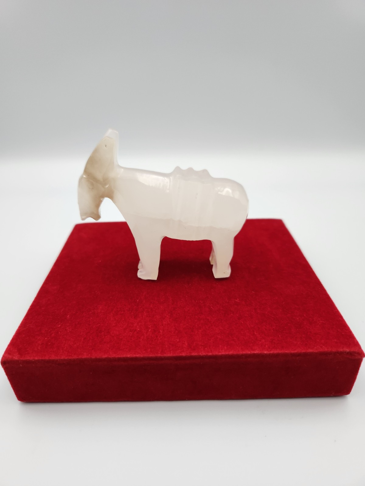 Hand Carved Onyx Burro Donkey Figurine Nearly All White Marble Hand Carved Onyx Burro Donkey Figurine Nearly All White Marble