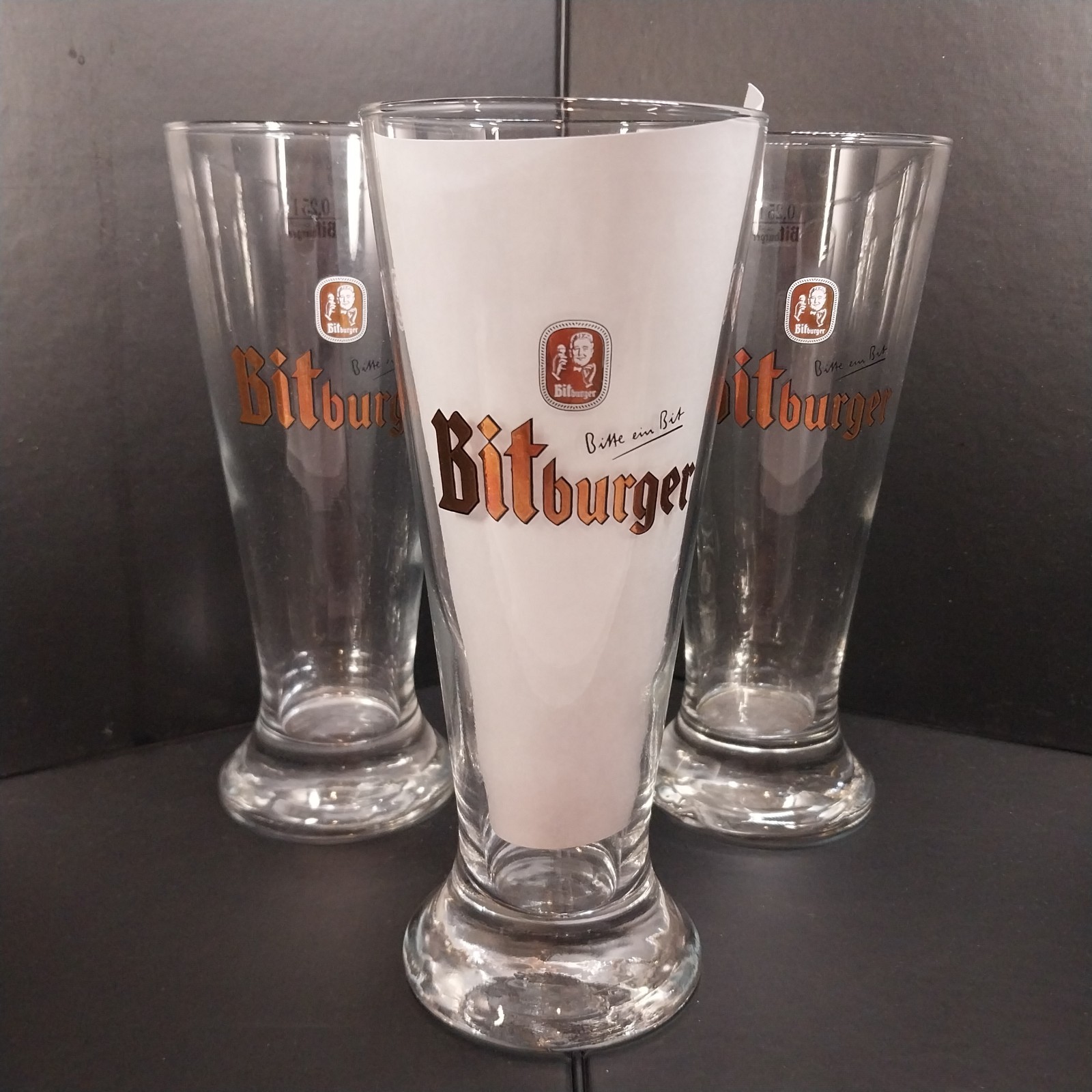 Lot of 3 Bitburger Beer 0.25L German Glasses 7 Lot of 3 Bitburger Beer 0.25L German Glasses 7