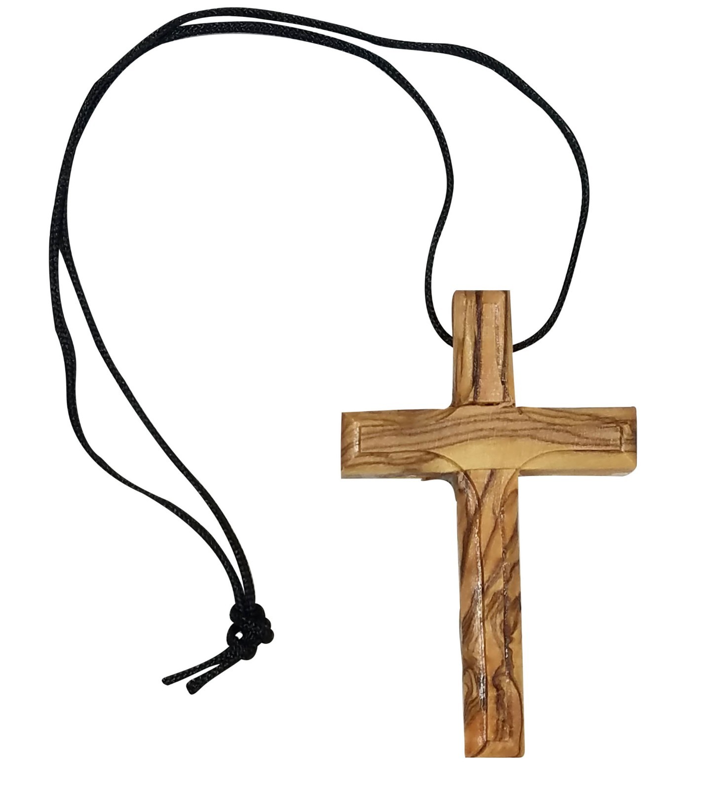 Traditional Simple Holy Land Olive Wood Cross Pendant Necklace 2.75 Traditional Simple Holy Land Olive Wood Cross Pendant Necklace 2.75