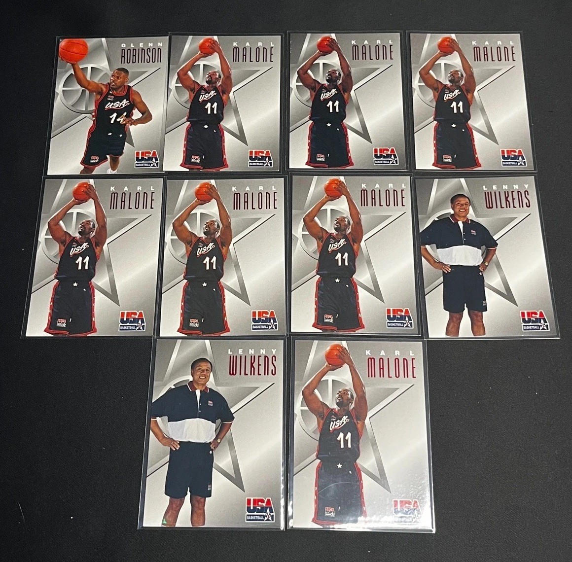 1996 SkyBox USA Basketball 10 Card Duplicates Lot Karl Malone